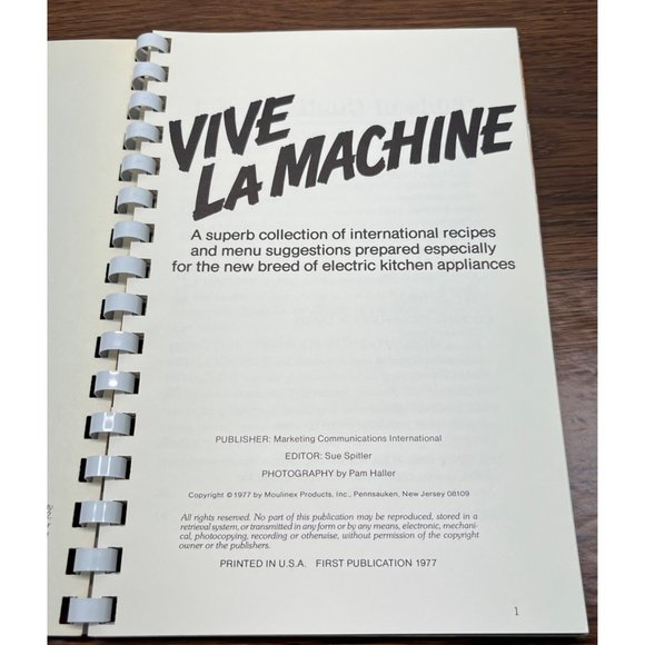 Moulinex Vive La Machine International Recipes 1977 Vintage Cookbook - Picture 5 of 8